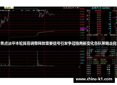 焦点法甲本轮阵容调整释放重要信号引发争冠格局新变化各队策略走向